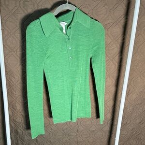 Scanlan Theodore Green Long Sleeve Polo Sweater